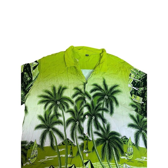 Design In Italy Hawaiian Shirt Men's Size XL Tropical Green Black White - Picture 3 of 3